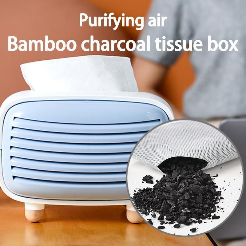 Bamboo charcoal tissue box-With charcoal bag, bamboo charcoal fiber, clean air