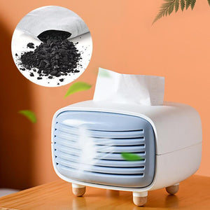 Bamboo charcoal tissue box-With charcoal bag, bamboo charcoal fiber, clean air